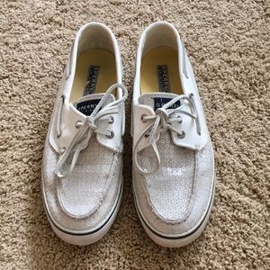 Sperry Top Sider White Sequin Shoes
